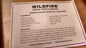 Here is the 1st Course Recipe: Grilled Avocado & Bluefin Crab Salad.